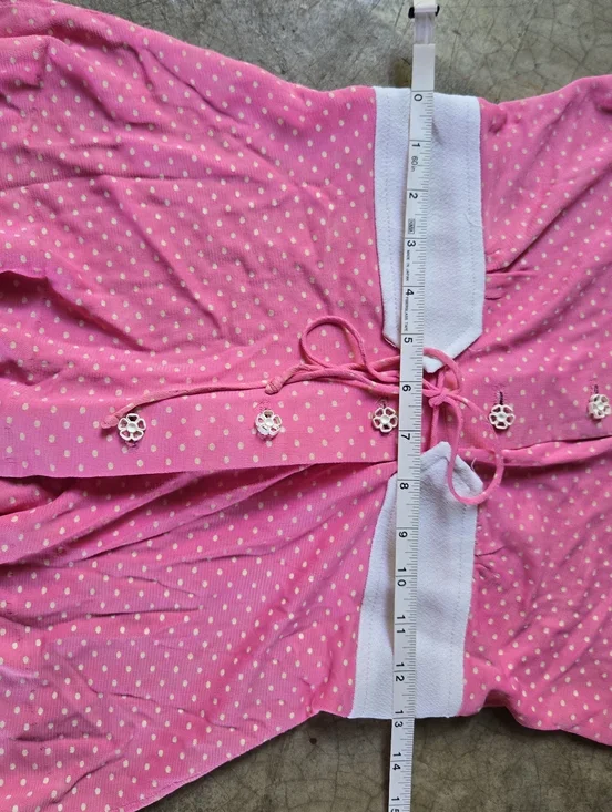 Vintage 60s Pink Polka Dot Two-Piece Set Pants & Top xs - Picture 7 of 16